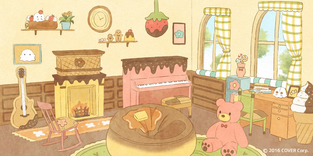 「もちぽよちゃん」キービジュアル背景イラスト
